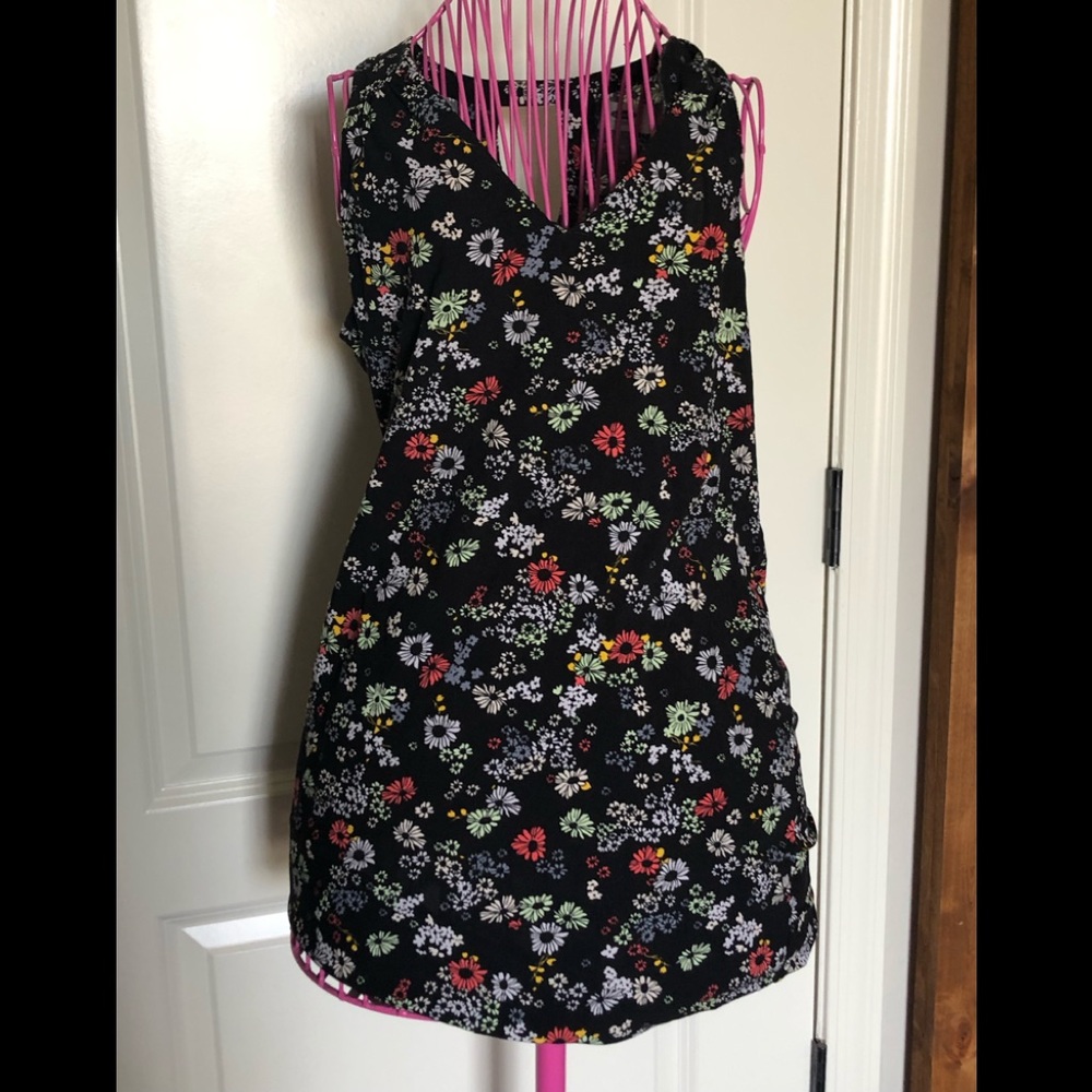 Old Navy high neck black floral shift - M
